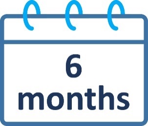 A calendar showing '6 months'.